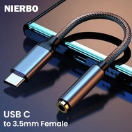 NIERBO USB C to 3.5mm Female Headphone Jack Adapter Type C to Aux Audio Dongle Adapter for Samsung Galaxy iPad Pro Pixel