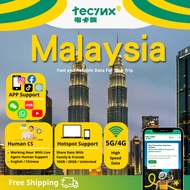 Tecinx Malaysia eSIM - 1GB to Unlimited Data | 1-30 Days | Delivery to Email/Chat