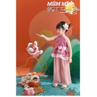 GIVE A BAG SET OF Brocade Bib with Pink Leopard Bow HOT 2025 AMERICAN HATS FOR BABY