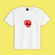 Q版 骷髏頭 生氣 衣服 白T T恤 童裝 短袖 純棉 上衣 吸濕排汗 涼