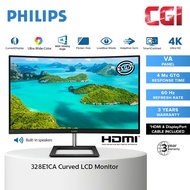 Philips 31.5" 328E1CA VA 4K UHD 60Hz 4ms Adaptive Sync Speaker Ultra Wide Color Curved Monitor