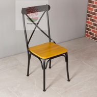 2 Units Chair Solid Wood With Strong Steel Frame Chair Coffee Shop Multi FunctionKerusi Restauran Ke