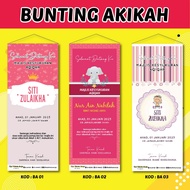 Banner Bunting Aqiqah Custom Gambar Banting Majlis Akikah Tambah Gambar saiz 5x2 kaki