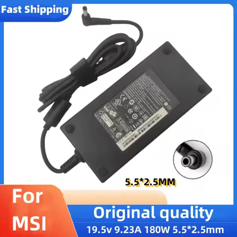 180W Charger 19.5V 9.23A 5.5*2.5MM Laptop Power Supply for MSI GF75 Thin 10SCS 10SCSK 10SCSR 10SD 10
