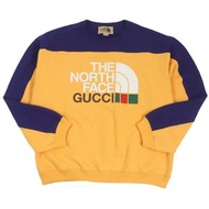 GUCCI THE NORTH FACE 21AW 671449 純棉顏色印花衛衣，海軍藍和橙色，M碼，義大利製造，正品，男款，成色極佳。