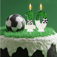 Creative Football Themed 0-9 Number Candles, Birthday Candles, Suitable For Birthday Party, Wedding 