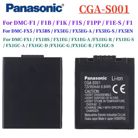Original CGA-S001 CGA S001 Camera Battery For Panasonic CGR-S001 DMW-BCA7 DMC-F1 DMC-FX1 DMC-FX5