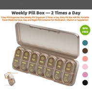 7 Day Pill Organizer Box,Weekly Pill Organizer 2 Times a Day, Daily Box AM PM, Portable Travel Medic