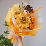 Handmade Crochet Graduation Flower Bouquet