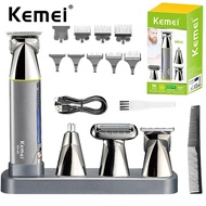 Kemei 4 in 1 Cordless Hair Trimmer Men's Shaver Cordless Razor Hair Clipper Set Electric Nose Beard Trimmer Hair Cutting Machine