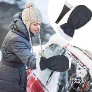 JONY Car Ice Scraper, With Glove Lambswool Snow Scraper, Portable Durable Warm Reusable Removal Glov