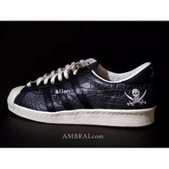 【AMBRAI 恩倍】adidas Superstar 80v Consortium Neighborhood NBHD B34070十週年 聯名 雙刀骷髏 鱷魚壓紋 皮革 奶油頭 金標 eqt Converse mmj bape wtaps 陳冠希 余文樂