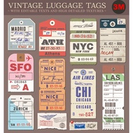 Luggage Box Barcode Sticker Retro Nostalgia Rimowa lever sticker 3m postmark air travel Box Sticker