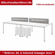 4 Seater Workstation Office Table S3 UT60 Triangle Leg White Workstation Table OFDirect