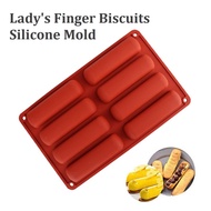 [SG Seller] Lady Finger Biscuits Silicone Mold 8 Cavity Eclair Chocolate Ganache Fondant Biscuit Stick Mould Tiramisu