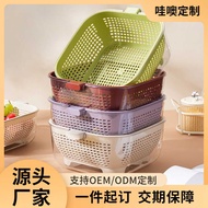 Wow Kitchen Double Drain Basket Plastic Vegetable Washing Basket Household Multifunctional Drain Bas