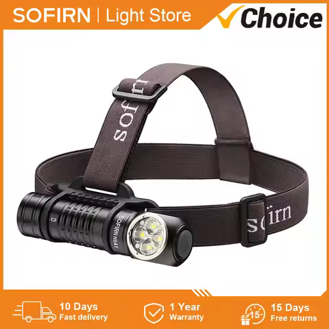 SOFIRN HS41 4000lm 21700 USB C Rechargeable Headlamp 6500k SST-20 LED Powerful Torch Indicator with 