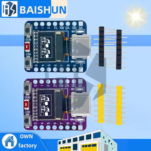 MINI ESP32-C3 Development Board 2.4G Wifi 4 BT Module with 0.42 Inch OLED Display 4MB Flash Ceramic 