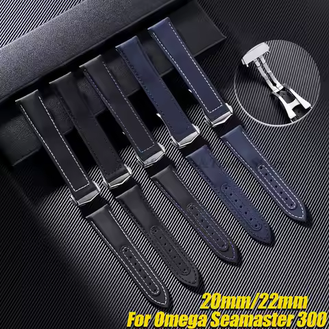 Sailcloth Nylon Watchband Strap For Omega Seamaster 007 300 Watch 20mm 22mm Canvas Waterproof Foldin