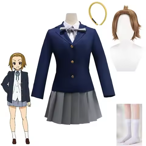 K-ON! Costumes Tainaka Ritsu Cosplay JK Uniform Anime K-ON Minister Ritsu's Wigs Headband Comic-Con 