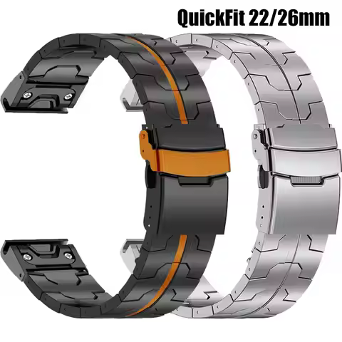 Titanium Metal Strap For Garmin Fenix 7 8 47mm Instinct 2X Solar Epix Pro 51mm Band Quick Fit 22mm 2