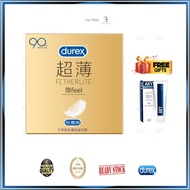 Durex Condom Fetherlite 3PCS Invisible Kondom Durex Tahan Lama Real Feel Climax Thin Kondom Nipis FR