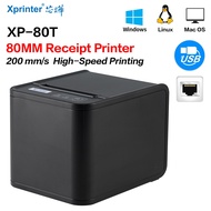 Receipt Printer 80mm Hand printer 80T USB/USB+Lan port printer With Auto Cutter POS Printer Kitchen 