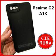 Case Hitam Polos Oppo A1K / Realme C2 Softcase Black Matte Silikon HP - CIEMURA
