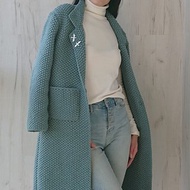 手工針織開襟外套 羊毛針織外套 領片外套