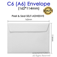 C6 A6 Envelope White Wallet 114*162mm (120gsm) [500pcs/box]