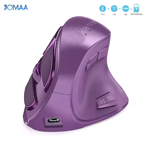 Jomaa Ergonomic Bluetooth Mouse Wireless Vertical Mouse Rechargeable Optical Mice for Multi-Purpose 
