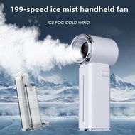 199-Speed Ice Mist Handheld Fan 4000mAh Portable Multifunctional Electric Turbo Fan One-Touch Spray