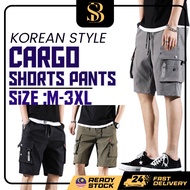 BOSC Cargo Shorts Men Casual Shorts Multi Pocket Korean Man Short Pants Men Shorts Seluar Pendek Lel
