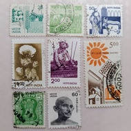 Koleksi Prangko kuno India Klasik 8 Pcs Campur USED