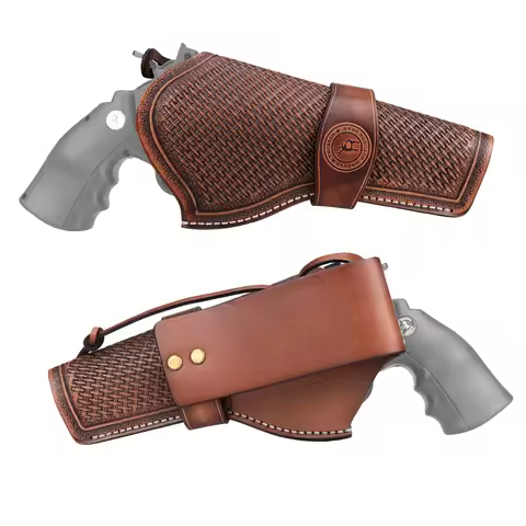Tourbon Shooting Leather Handgun Holster for Ruger .357 Revolver Pistol Carry Case Brown Belt Pouch 