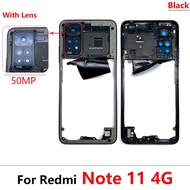 เฟรมสำหรับ Xiaomi Redmi โน๊ต11ทั่วโลก4G/Note 11S อะไหล่กรอบตัวเรือนตรงกลาง
