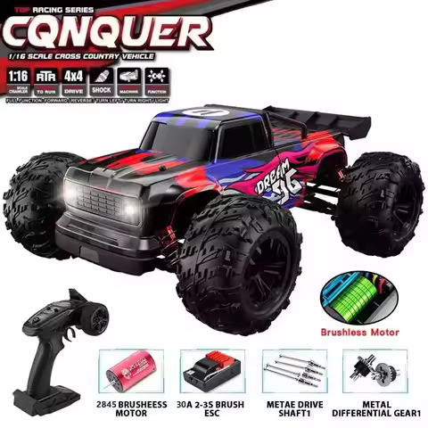 1:16 4WD RC Car 60KM/H Or 36KM/H With LED 2.4G Remote Control Cars High Speed Drift Monster 4x4 Truc
