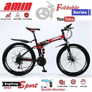 ❊AMIN FOLDING Bike AMIN Foldable Bike,26inch mountain bike (Aluminium Rim) Sport Bicycle❊