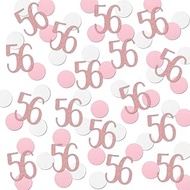 Rose Gold 56 Confetti, 56th Glitter Birthday Number Confetti, 200pcs Anniversary Party Table Decorat