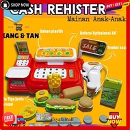 MESIN Girls' Toys Burger Cashier Machine Cashier Machine Super Market Toy Cashier Cashier Can Cod
