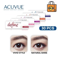 (30 pcs) Acuvue Define Daily Disposable Silicone Hydrogel Cosmetic Color Contact Lenses 1/3