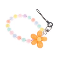 Gratis Ongkir - Gantungan HP Flower Beads / Colorful Phone Strap / Tali Lanyard Pergelangan Tangan