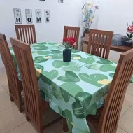 Taplak Alas Meja Kain Katun Motif Batik Abstrak Karakter Bunga Untuk 4 Dan 6 Kursi Model Rumbai Ukur