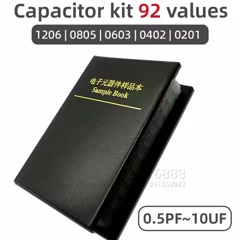 SMD Resistor Capacitor Kit 0201 0402 0603 0805 1206 Assortment Sample Book Chip Resistor Capacitor D
