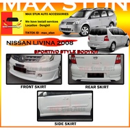 NISSAN LIVINA 2008-2013 SPORTIVO FULL SET BODYKIT BUMPER SKIRT LIP FOR GRAND LIVINA FRONT SKRIT SIDE