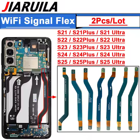 2Pcs WIFI Signal Antenna Main Board Flex Cable Conncetor For Samsung S21 S22 S23 S24 S25 Plus Ultra 