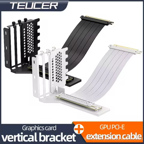 Teucer Vertical GPU Mounting Bracket PC Graphics Card Holder PCI-E 3.0/4.0 x16 Anti-interference Fle