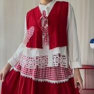 RUBY RED RIBBON SET VEST & SKIRT | BYSONIA
