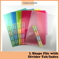 5pcs/set A4 L Shape File 3 Pockets with Index / File 3 Poket Dengan Indeks L Shape Divider File Pape