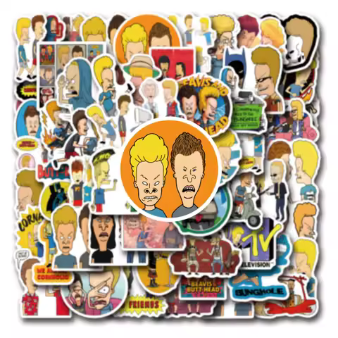 2026 New 56 Beavis And Butshead Graffiti Stickers Decorative Water Cups, Suitcases, Skateboards, DIY